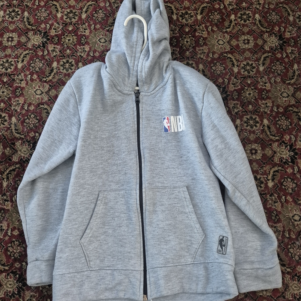 NBA Heather Gray Full-Zip Hoodie